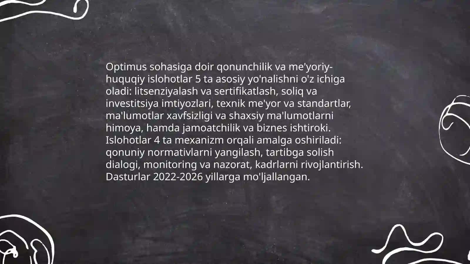 Optimus sohadagi islohotlari 4