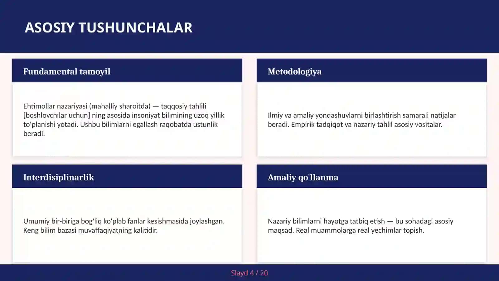 Ehtimollar nazariyasi (mahalliy sharoitda) — taqqosiy tahlili [boshlovchilar uchun] 4