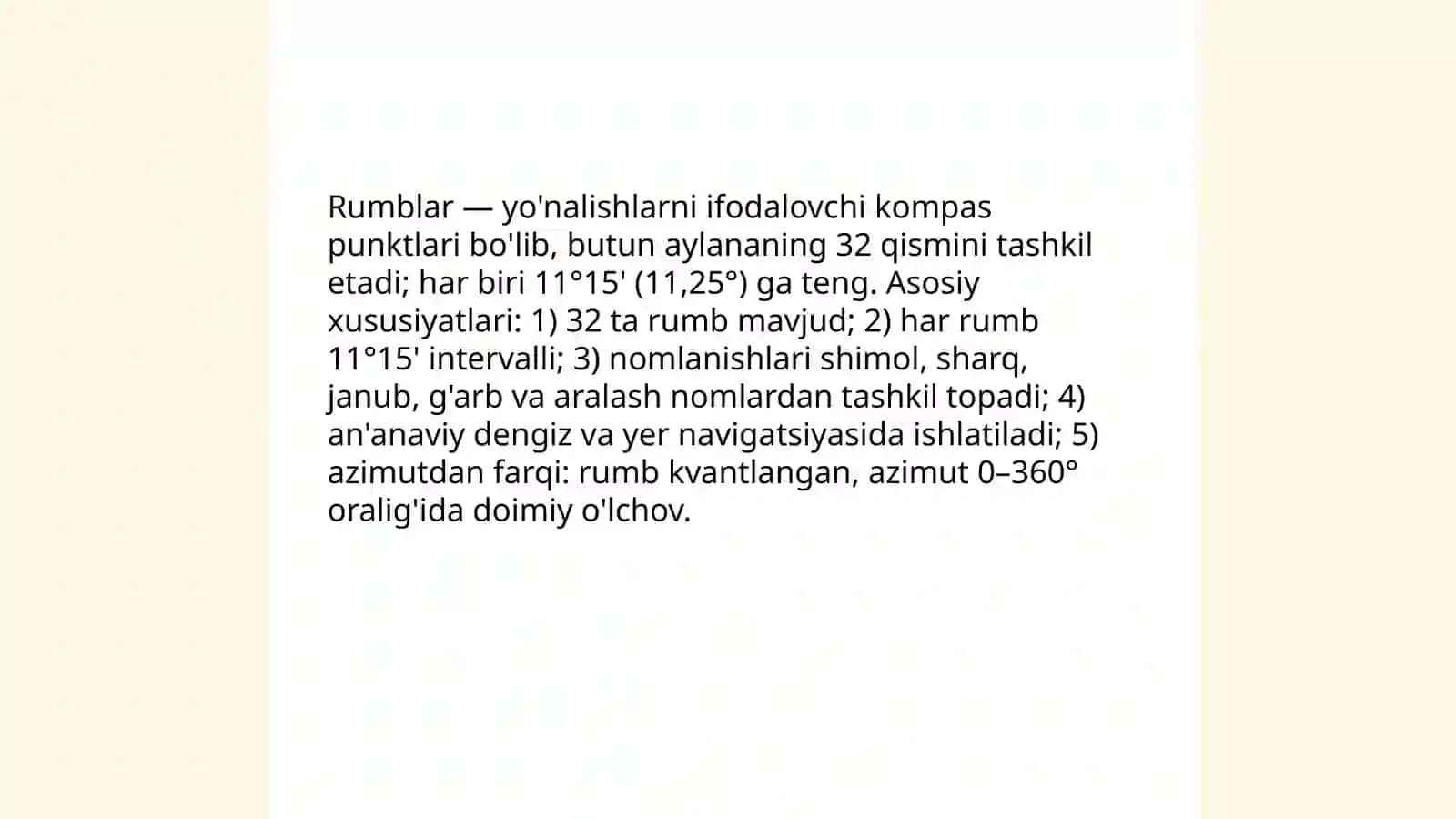 Orientirlash.Azimut va Rumblar 4