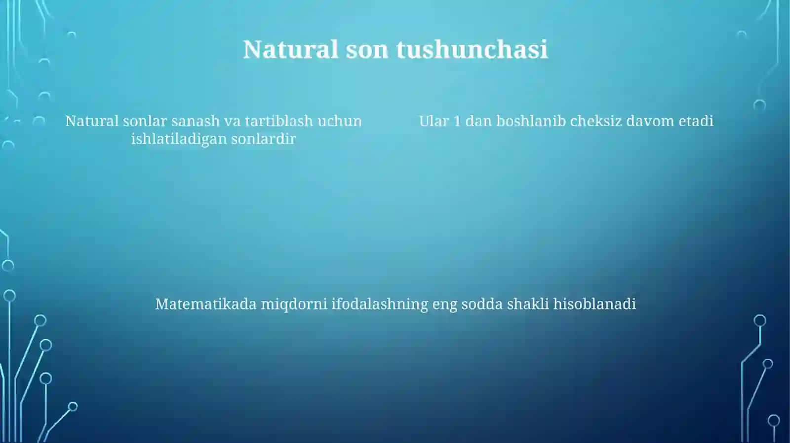 Natural sonni miqdorlarni o'lchash nazariyasi sifatida qarash 4