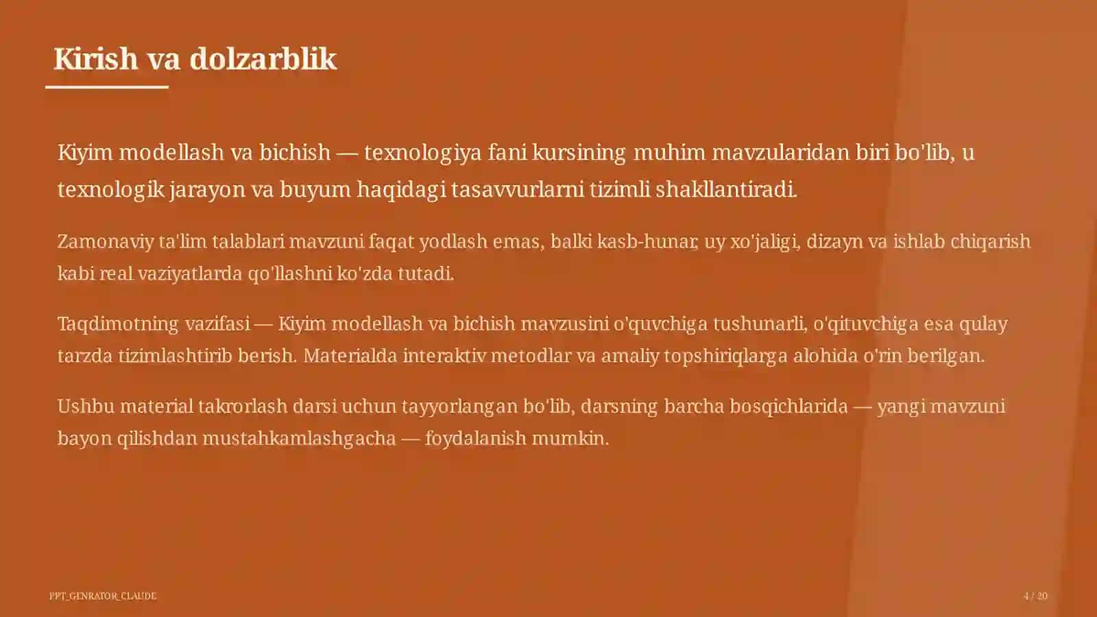 Kiyim modellash va bichish (7-sinf) 4