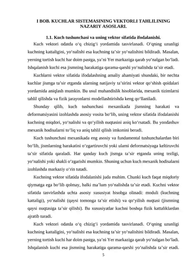 Kuchlar Sistemasining Vektorli Yechimi 4