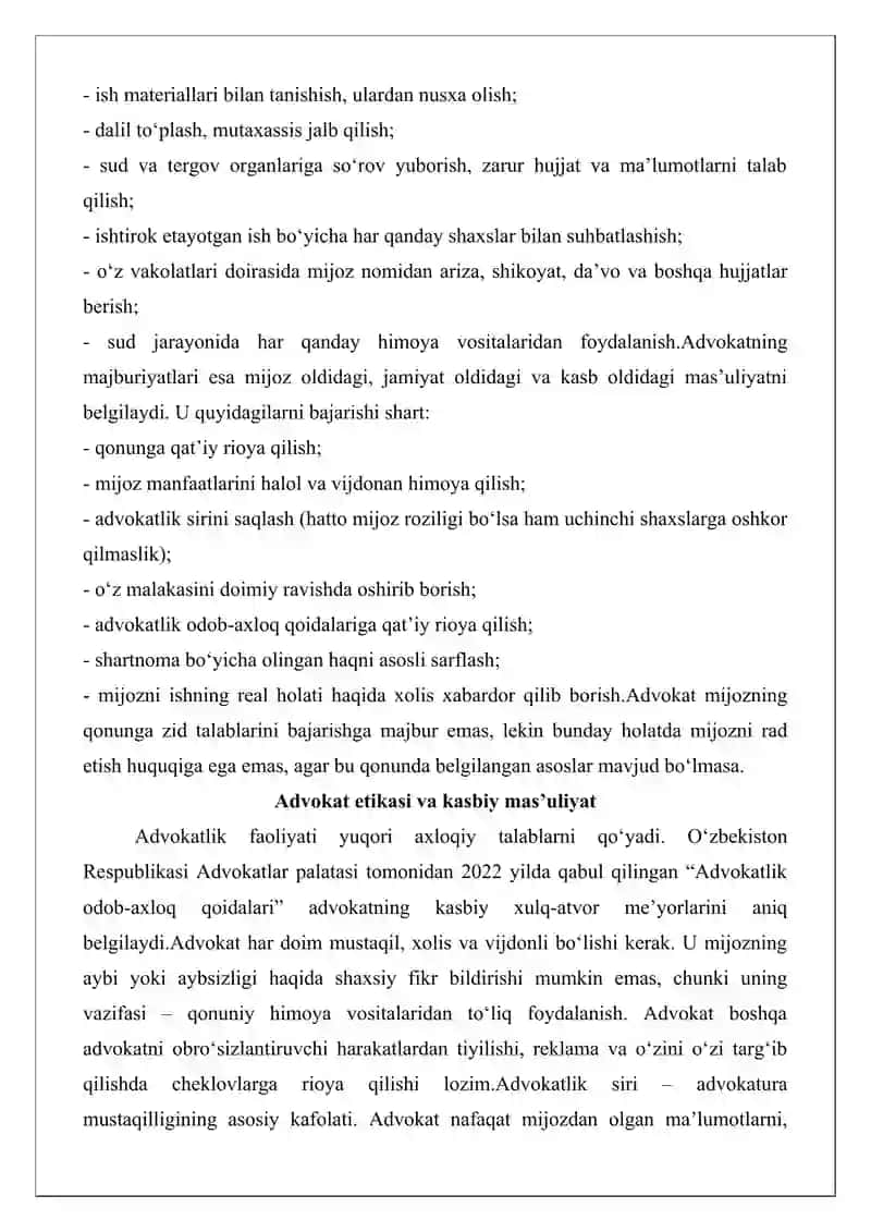 Advokatning umumyurisdiksiya va ma’muriy sudlardagi ishtiroki 4