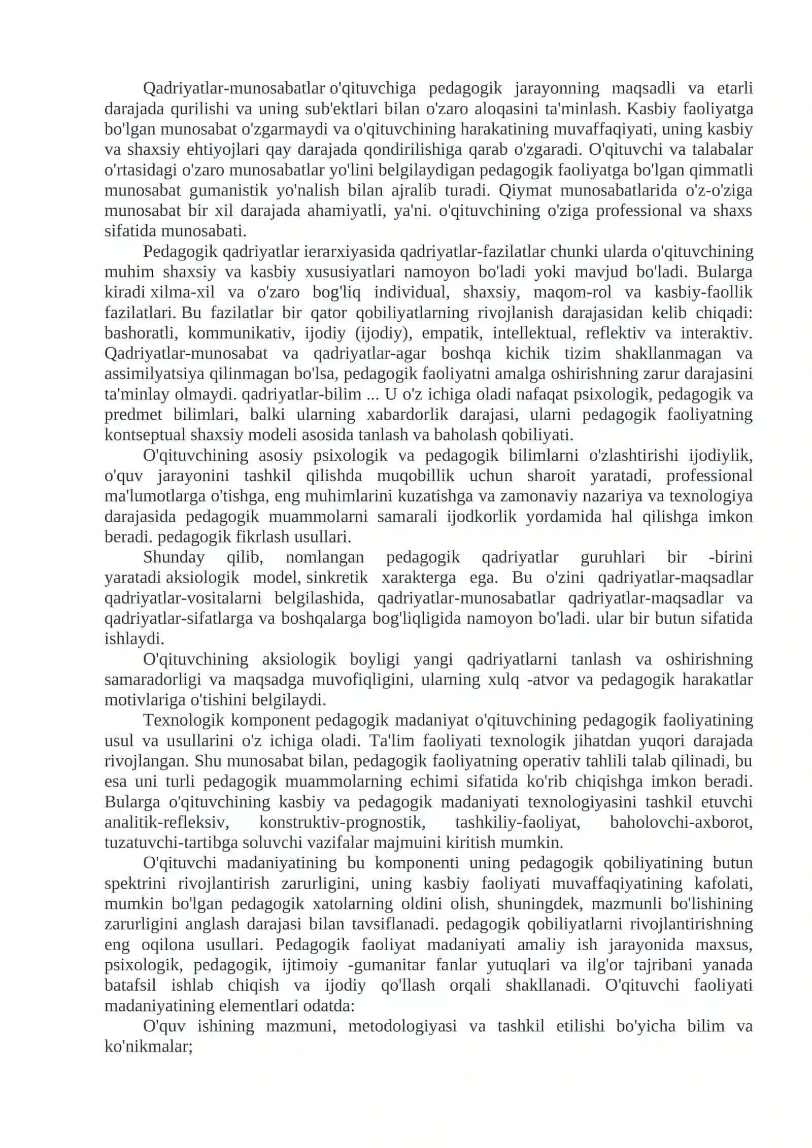 Pedagogik madaniyatning shakllantirish borasida keys topshiriqlari yarati 4