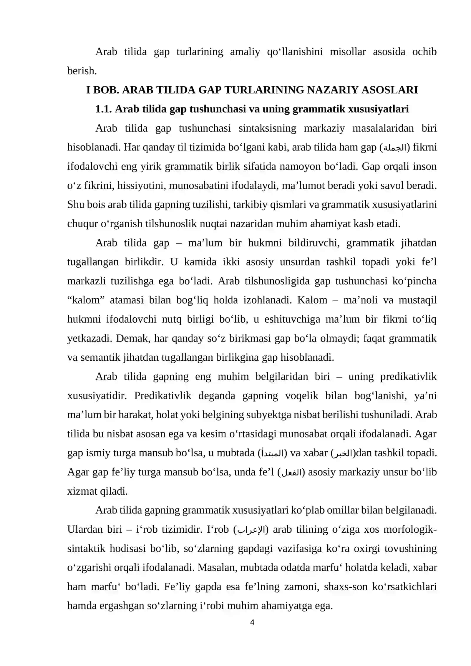 Arab Tilida Gap Turlari 4