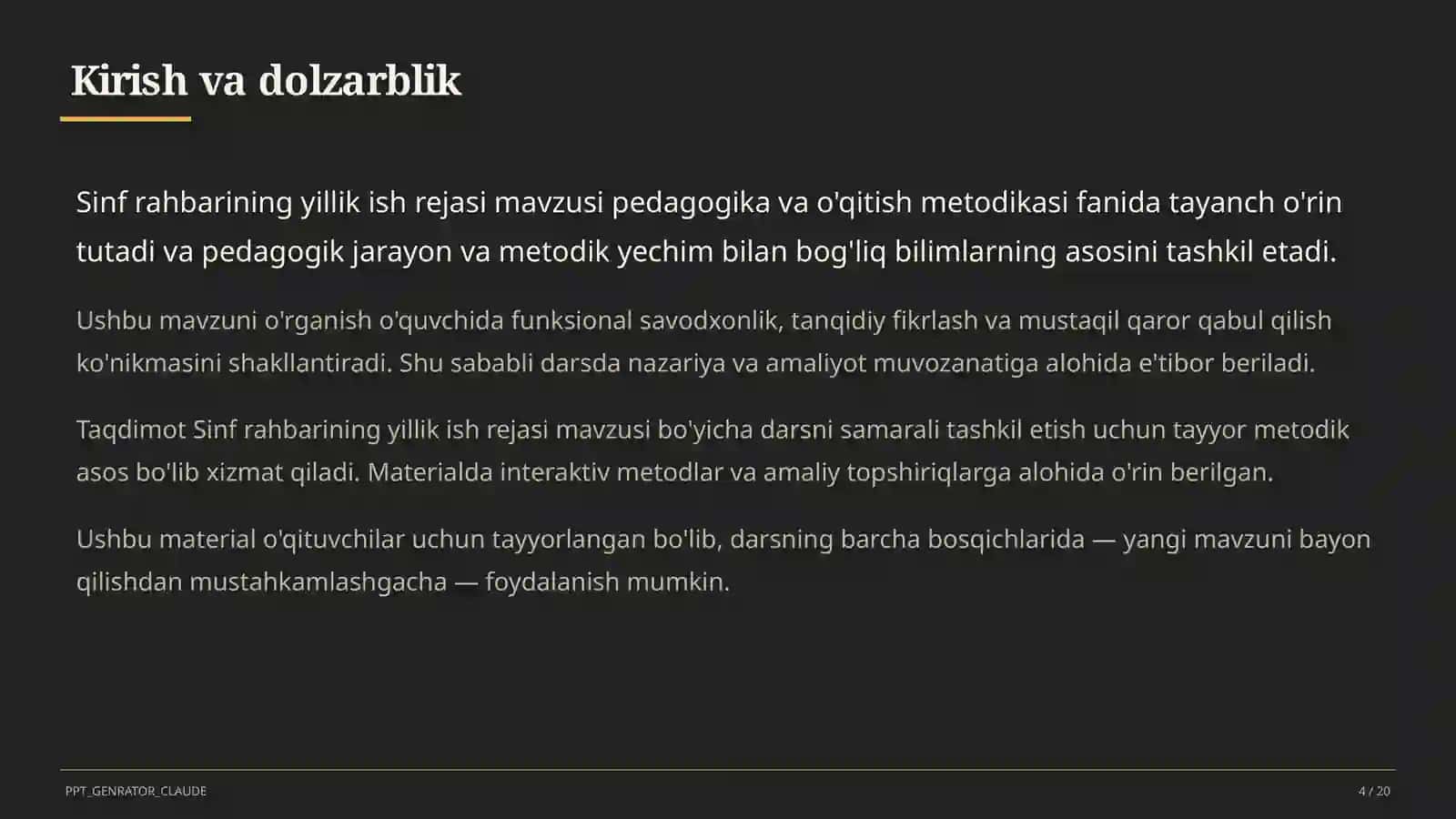 Sinf rahbarining yillik ish rejasi 4