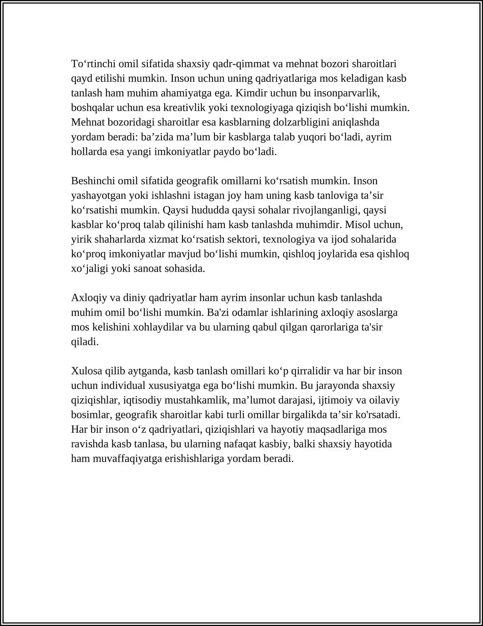 Referat: INSON VA KASB 4
