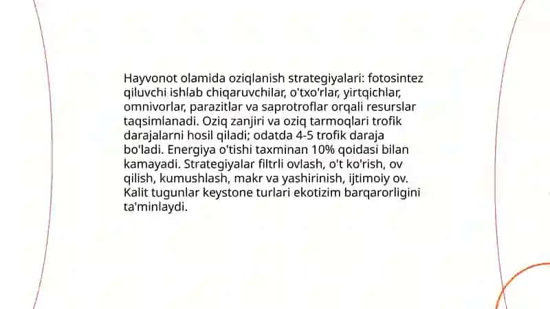 Hayvonot olami yashash tarzi, ko'payishi va tarqalishi haqidagi bilimlar 4