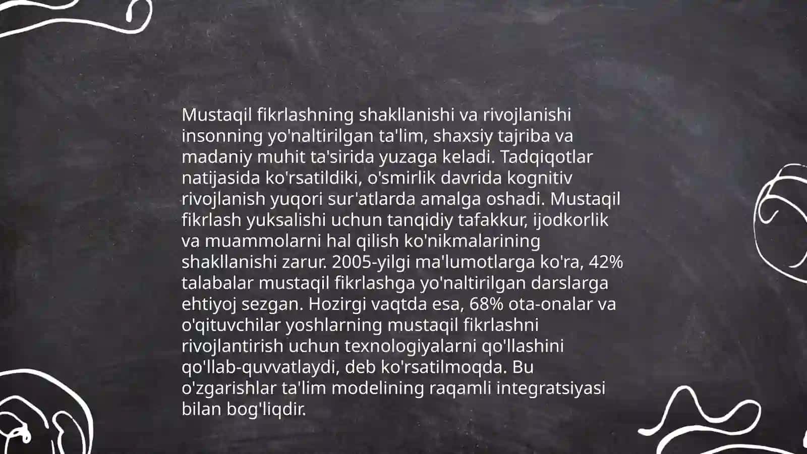 Tafakkur va mustaqil fikrlash shart sharoitlari psixologiya 4