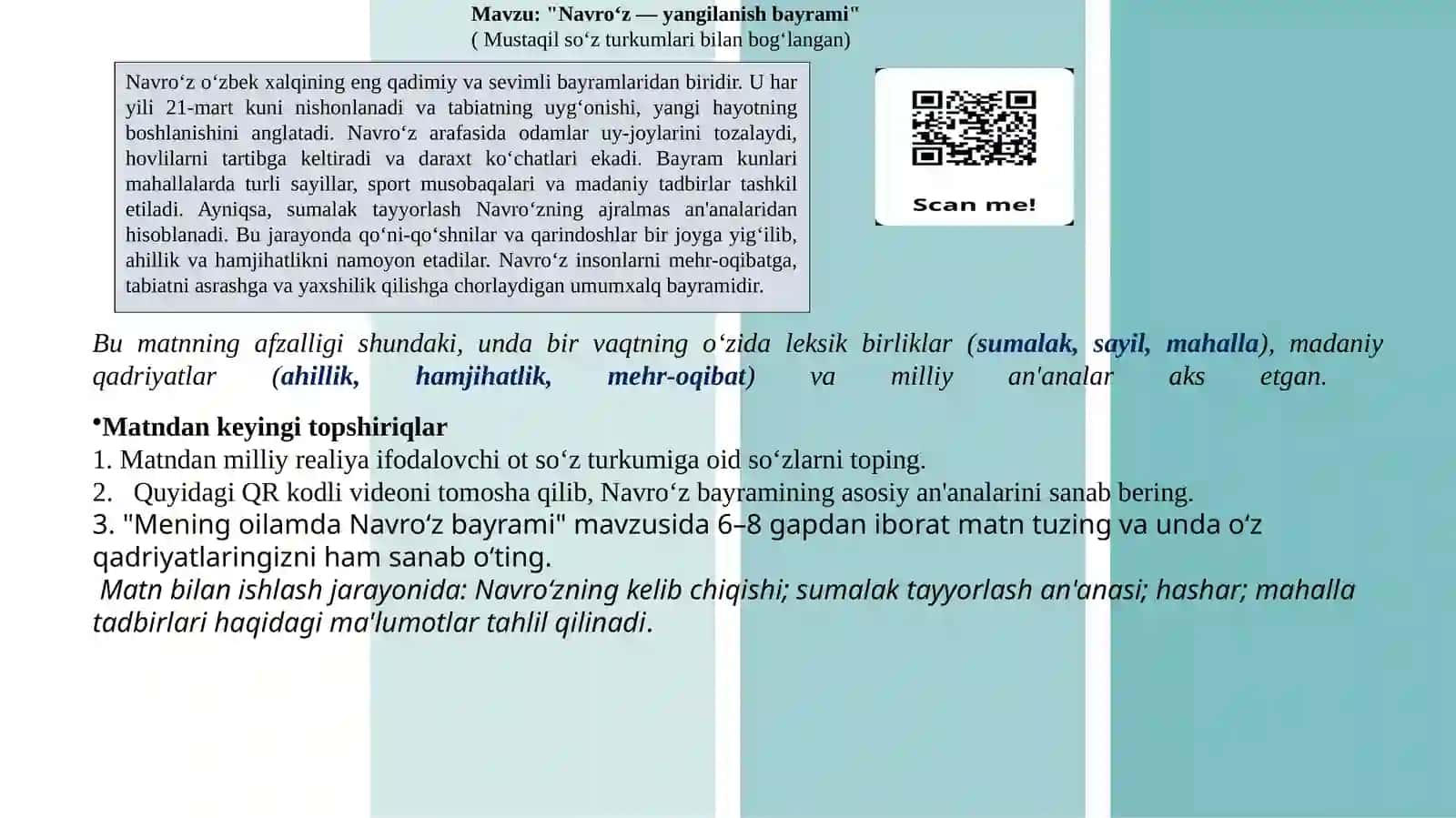 XORIJLIKLARGA O‘ZBEK TILINI MADANIYATSHUNOSLIK BILAN INTEGRATSIYADA O‘QITISH 4