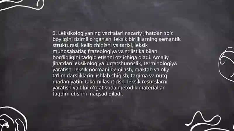 Leksikologiyaning obyekti, predmeti va vazifalari 4