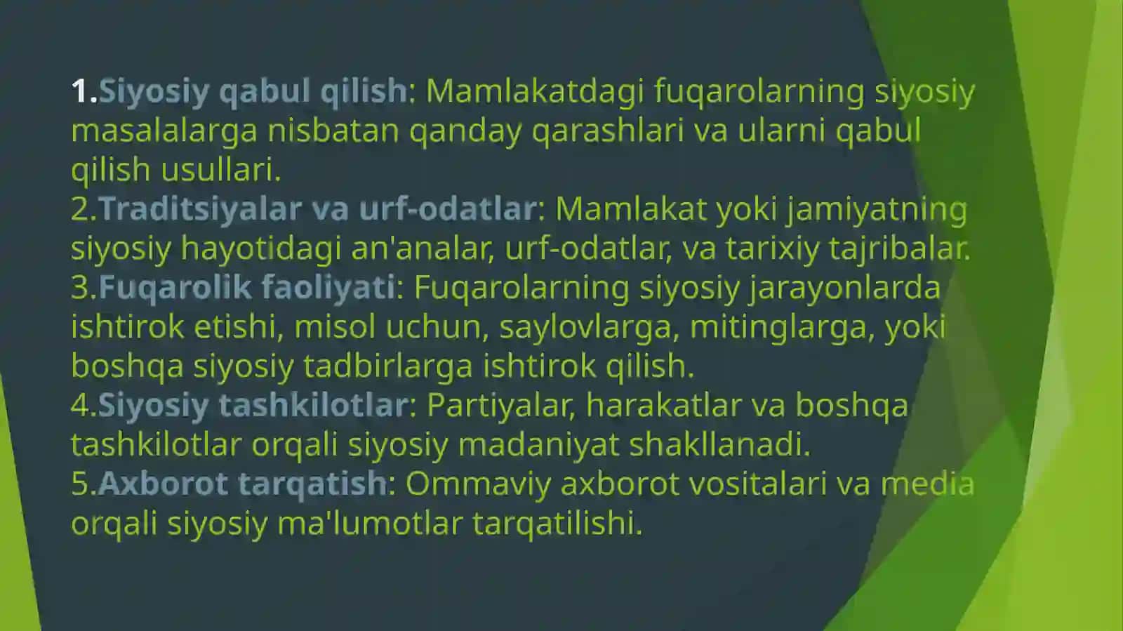 SIYOSIY MADANIYAT SIYOSATSHUNOSLIKGA KIRISH 4