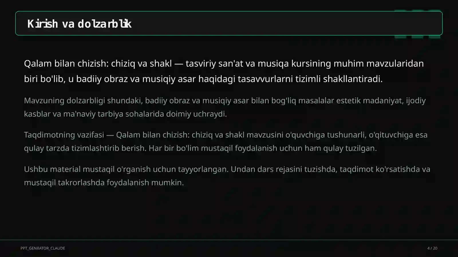 Qalam bilan chizish: chiziq va shakl (1-sinf) 4