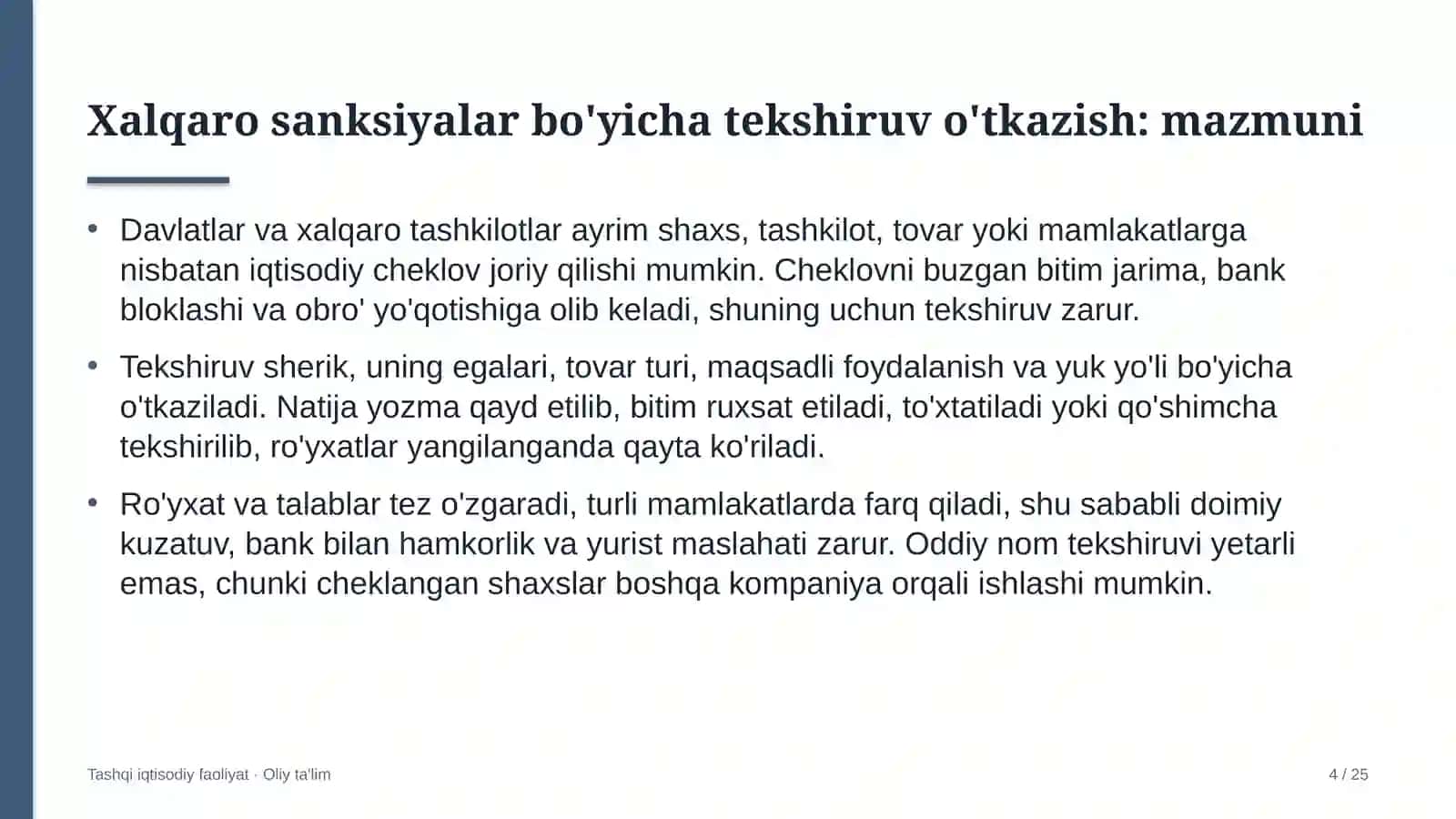 viza xizmatlari markazlarida xalqaro sanksiyalar bo'yicha tekshiruv o'tkazish 6718 4