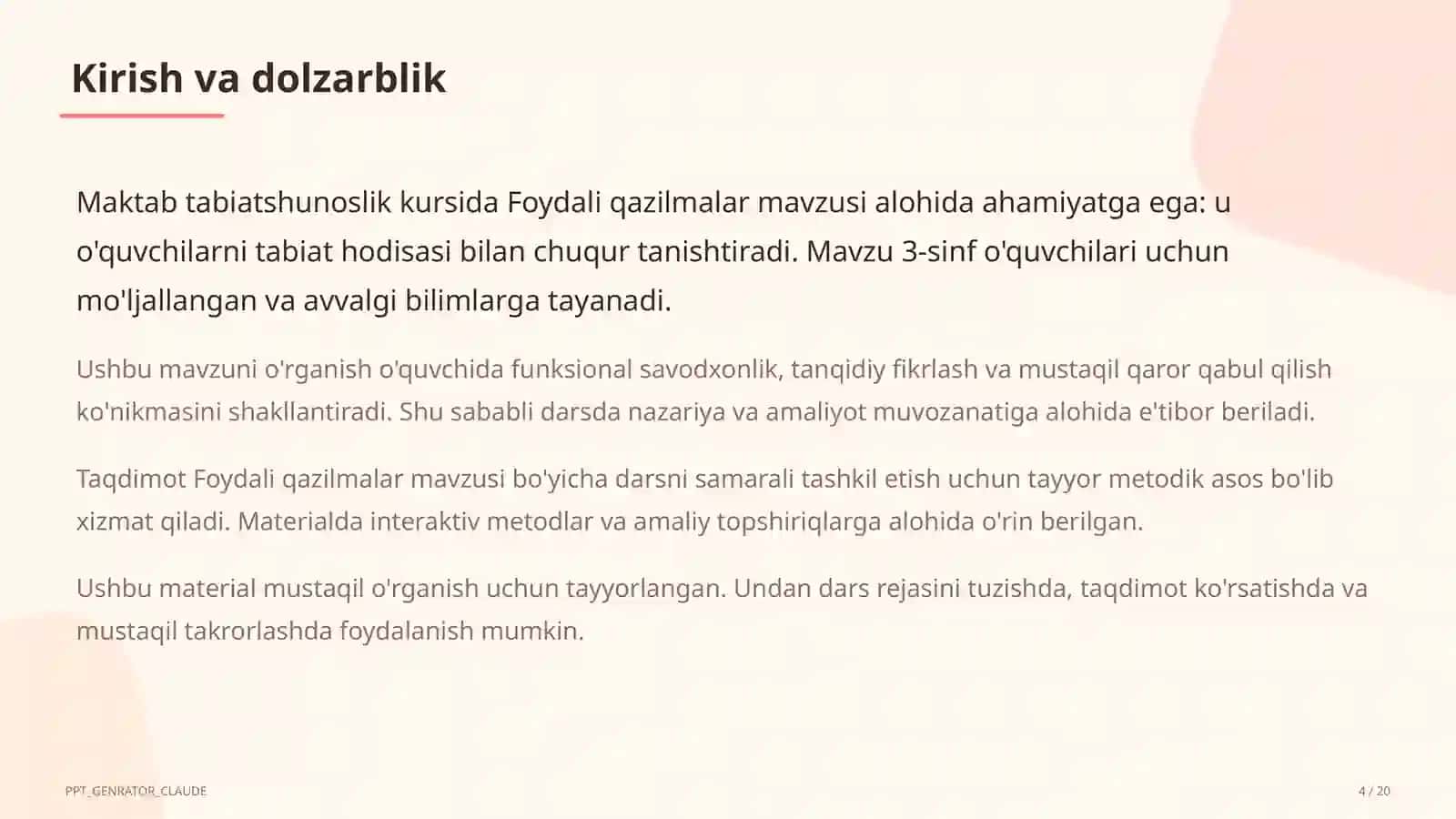 Foydali qazilmalar (3-sinf) 4