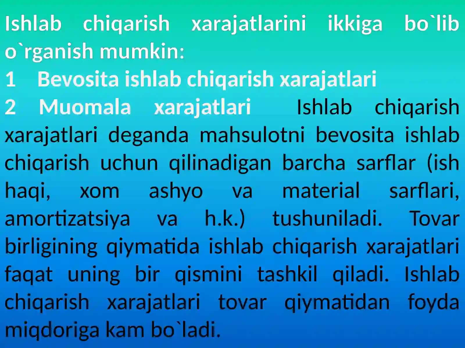 Ijtimoiy ishlab chiqarish xarajatlari va foydasi 4