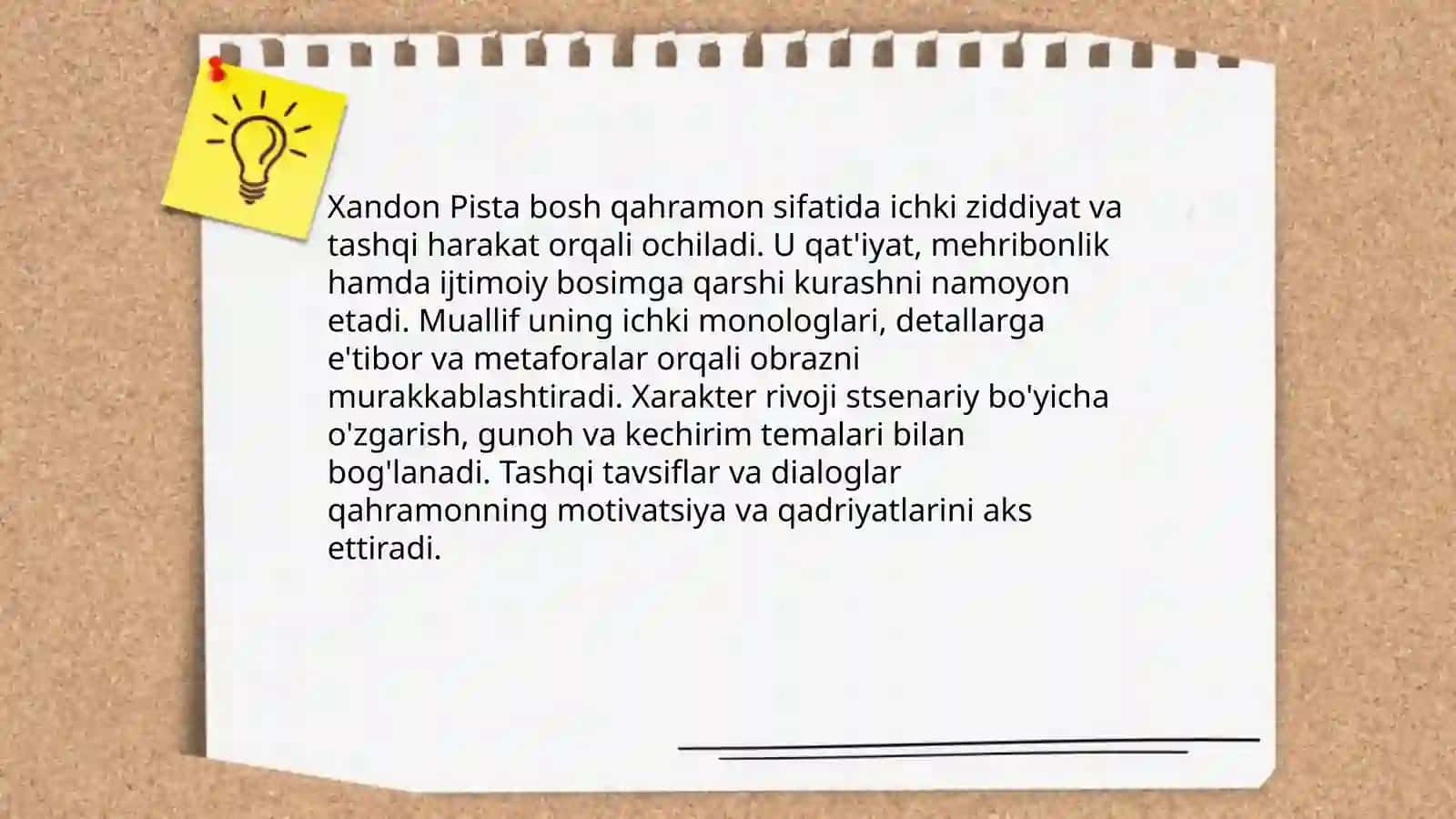 Xandon Pista badiiy obraz turlari tahlili 4