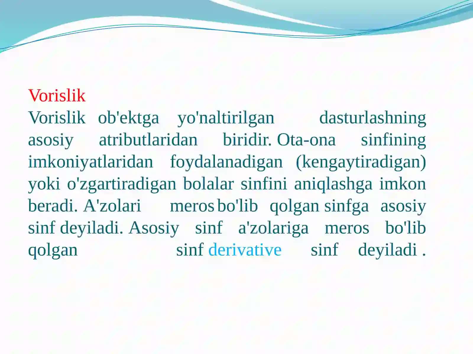 C#dasturlashtilidavorislikasosidamisollar 4