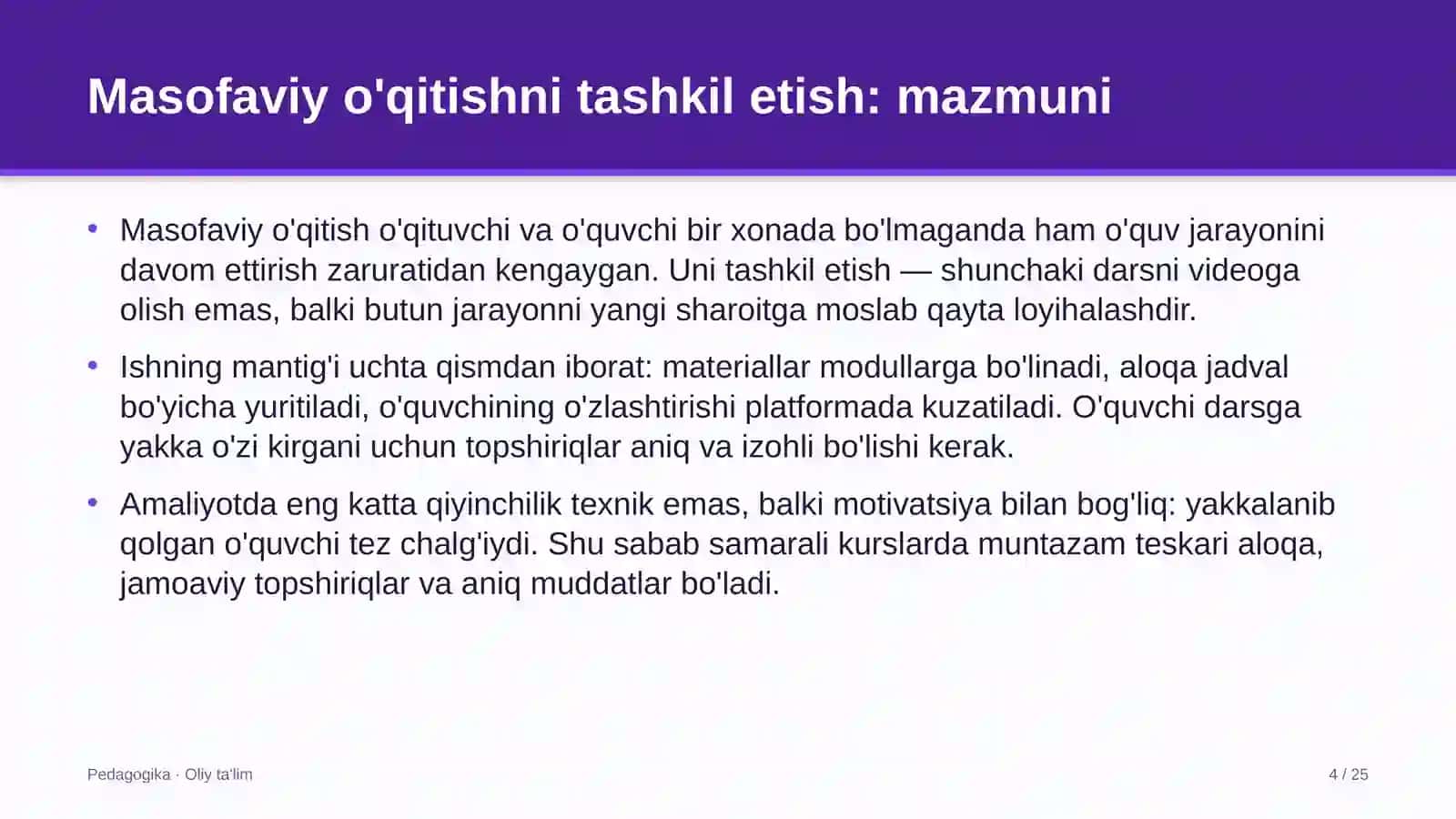 til o'rgatish markazlarida masofaviy o'qitishni tashkil etish 8811 4