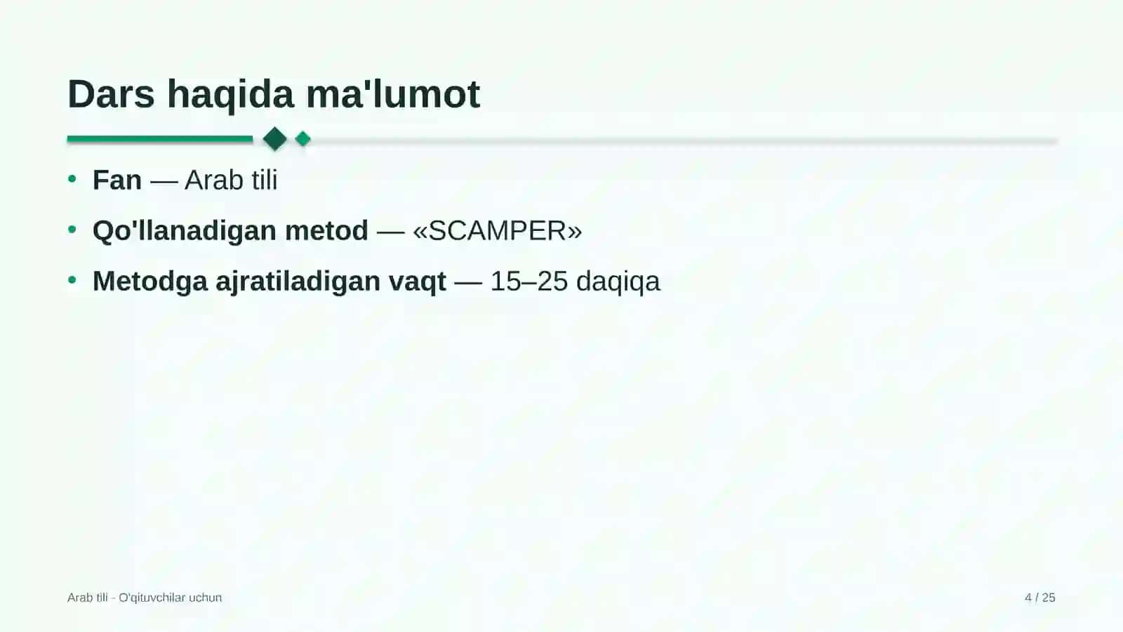 arab tili darslarida scamper metodidan foydalanish 3763 4