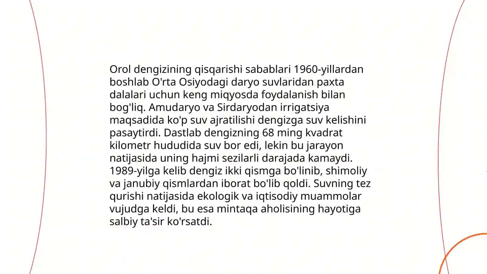 Orol fojiasi: uning vujudga kelishiga ta'sir ko'rsatgan omillar va ularning salbiy oqibatlari 4