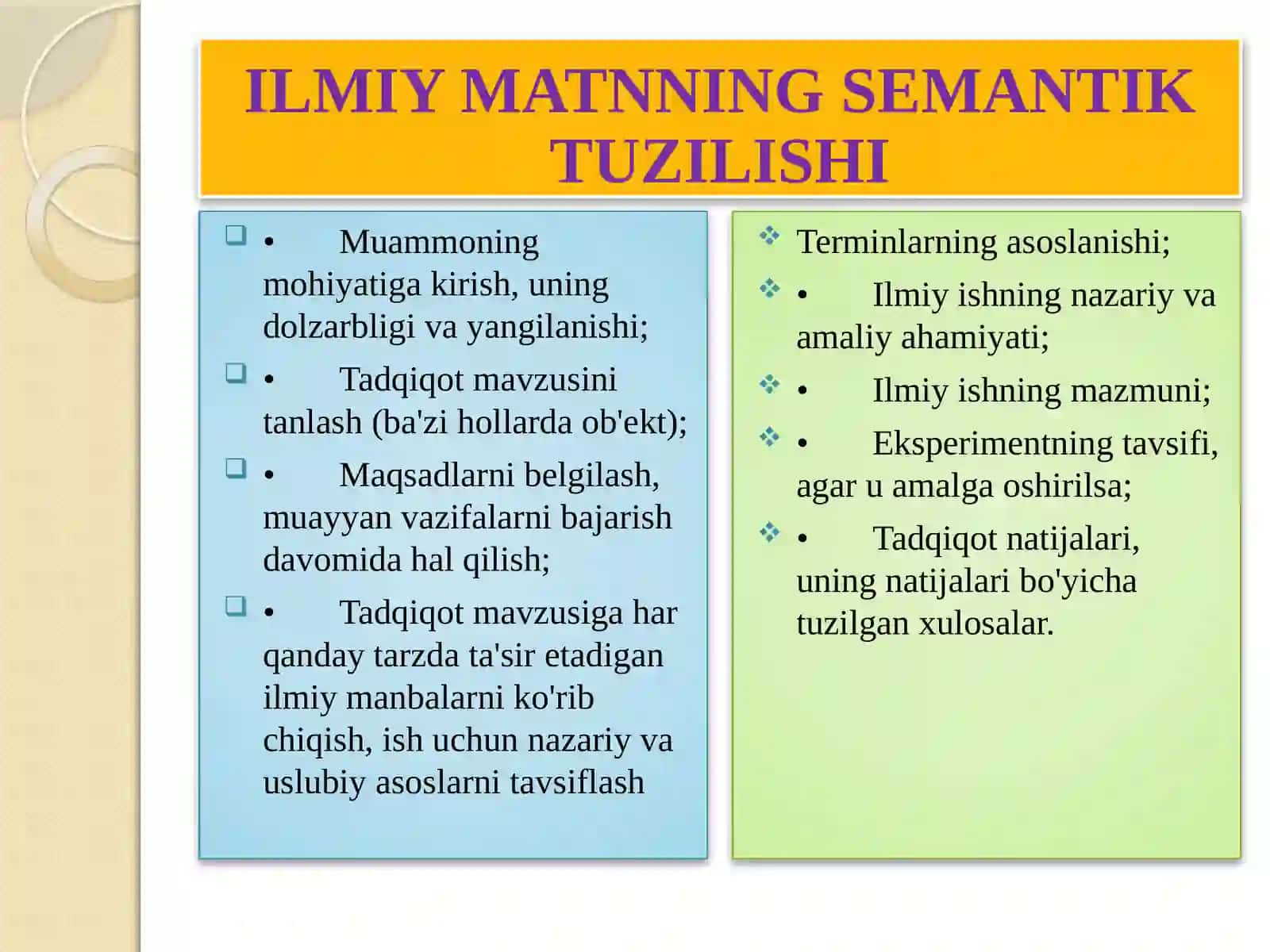 Ilmiy matn yaratish. Maqola, esse, tezis yozish 4