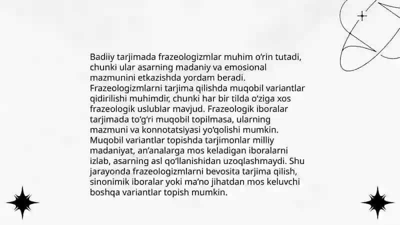 Frazeologizmlarni tarjimada ekvivalentlik muammolari 4