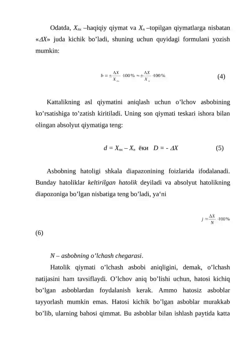 O’lchov vositalarining statik va dinamik tavsiflari 4