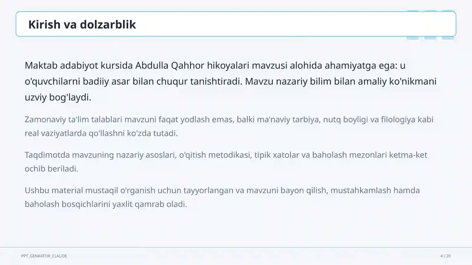 Abdulla Qahhor hikoyalari (8-sinf) 4