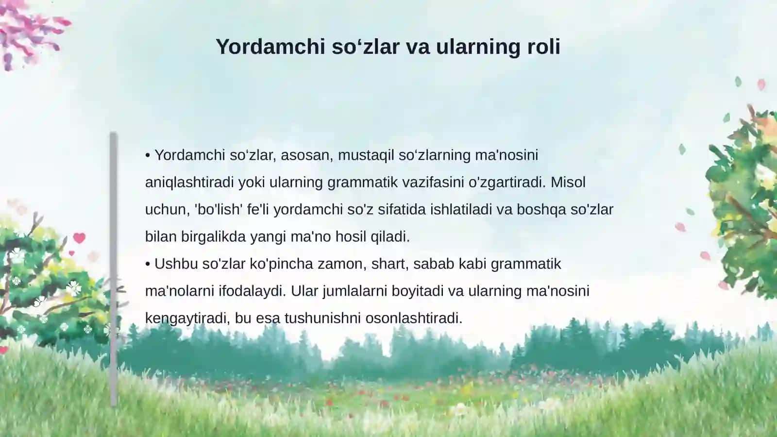 Mustaqil va yordamchi so‘zlararo gramatik ma‘no 4