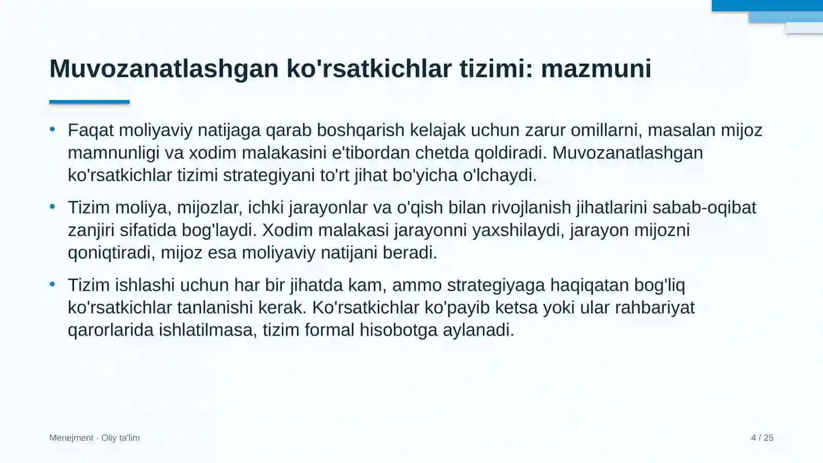 gaz quvurlari qurilishida muvozanatlashgan ko'rsatkichlar tizimi 4514 4