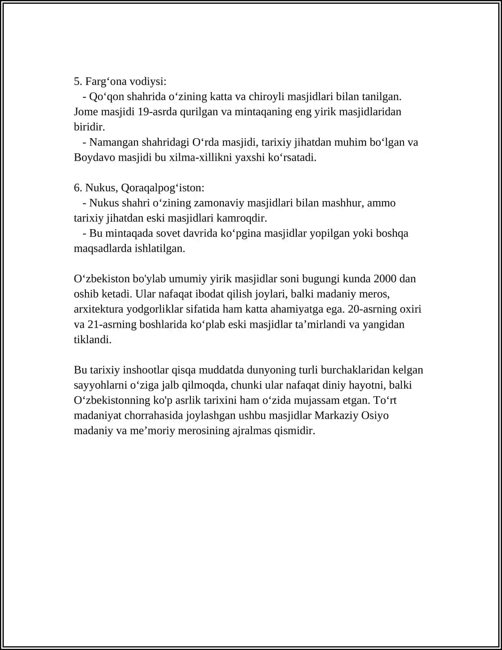 TALABALAR BILAN OʻZBEKISTONDAGI DINIY TASHKILOTLARGA BORISH (VILOYATLAR DOIRASIDA MASJIT) 4