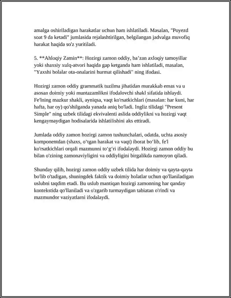 Hozirgi zamon (oddiy) 4