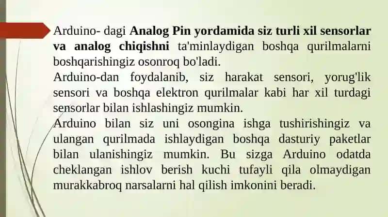 ARDUINODAN FOYDALANISH BO'YICHA ASOSIY QO'LLANMA. 4