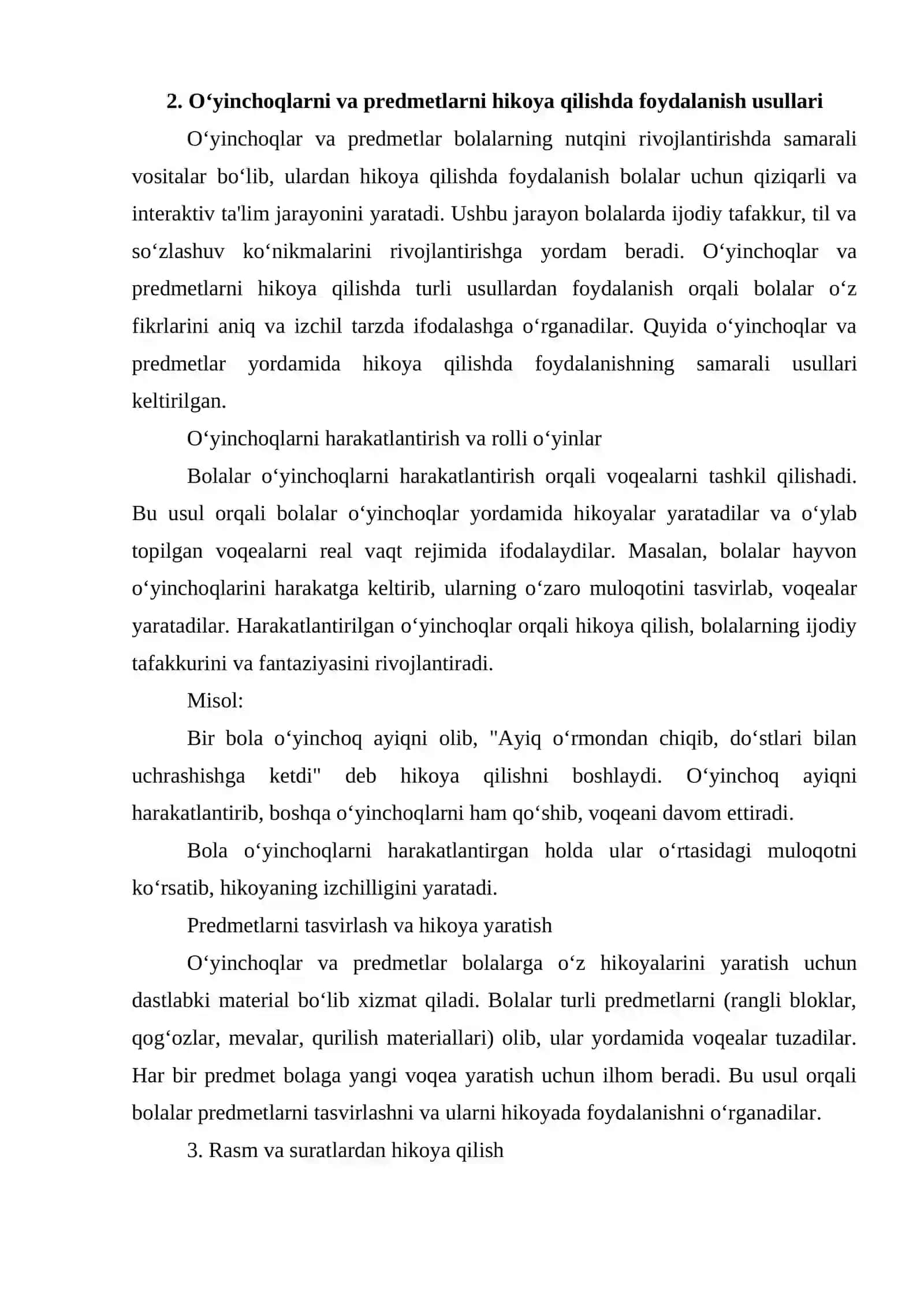 Oʻyinchoq va predmetlardan qarab hikoya qilishga oʻrgatish 4