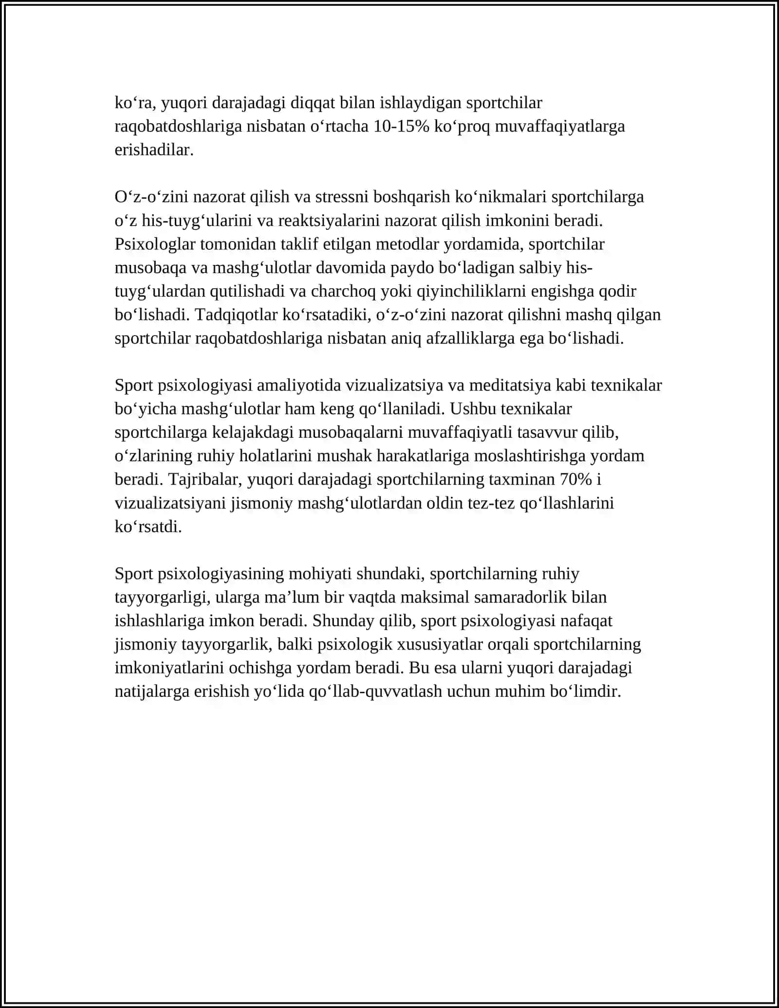 SPORT PSIXOLOGIYASI FANINING PREDMETI VA VAZIFALARI 4