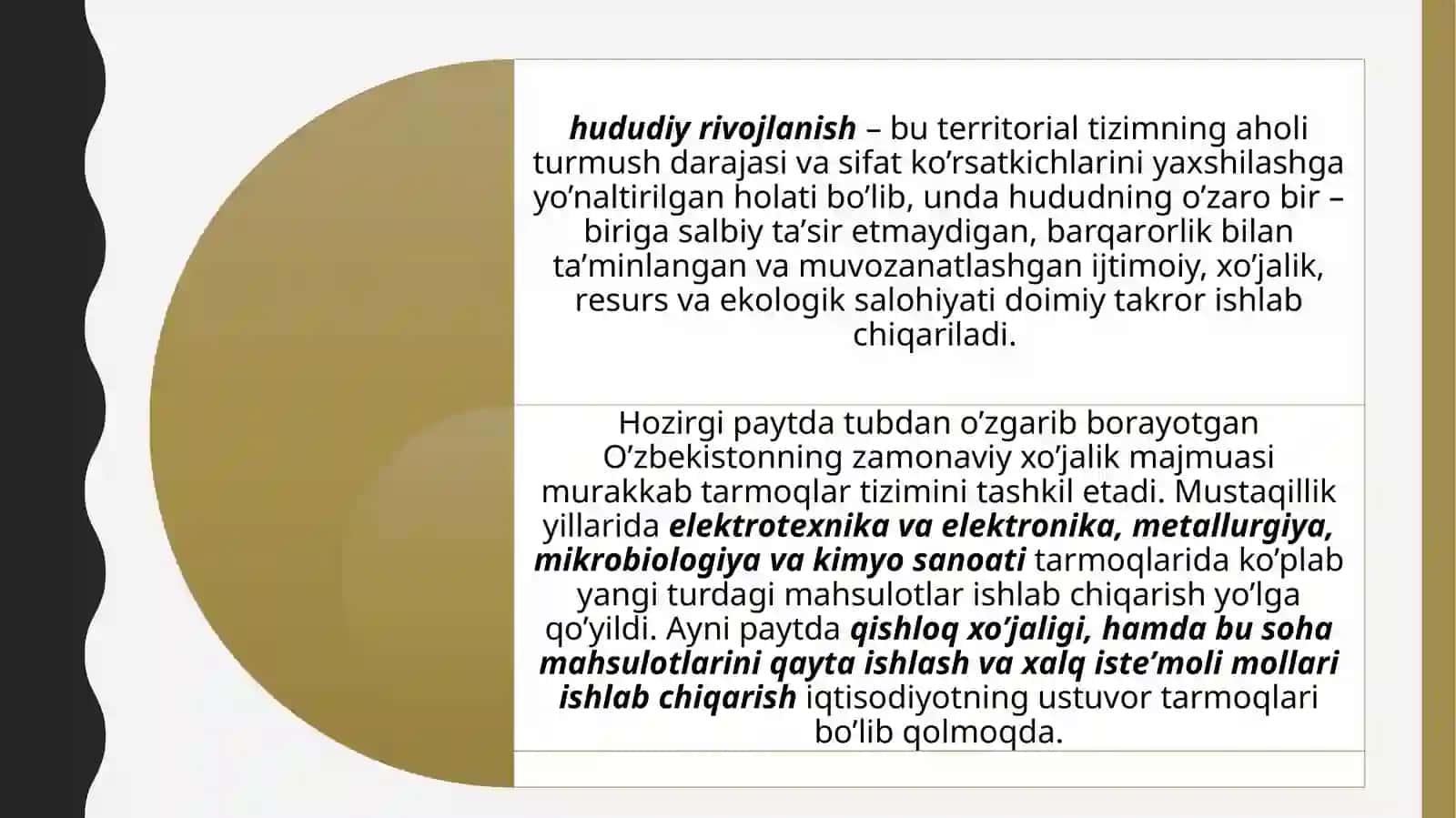 Mintaqaviy iqtisodiyot fanining predmeti, maqsadi,vazifalarivaO’zbеkistоnning mа’muriy-hududiy tuzilishi vа ulаrning mintаqаviy rivоjlаnish xususiyatlаri 4