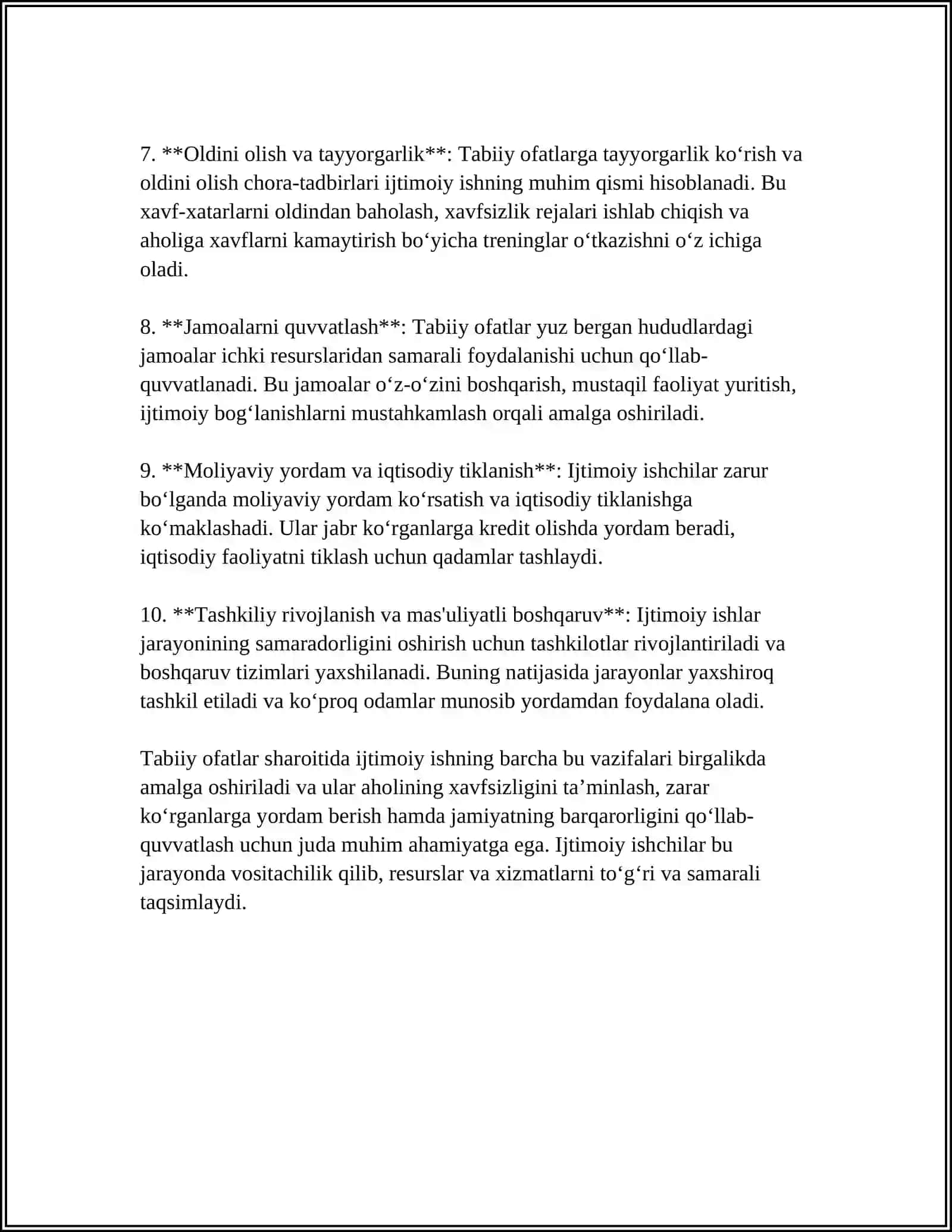 TABIIY OFATLAR SHAROITIDA IJTIMOIY ISHNING ROLI 4