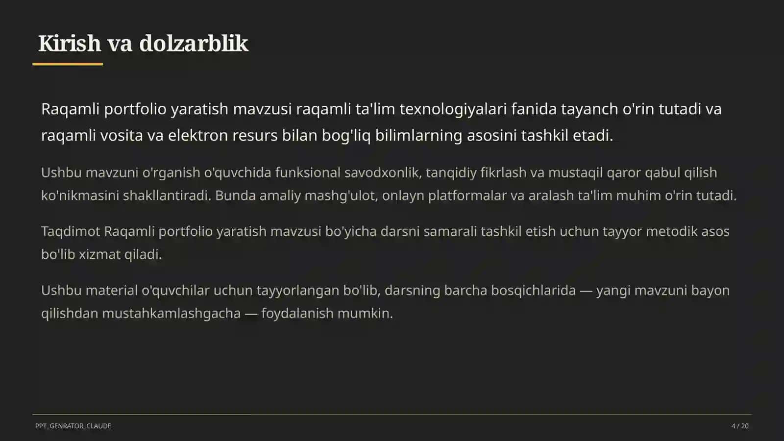 Raqamli portfolio yaratish 4