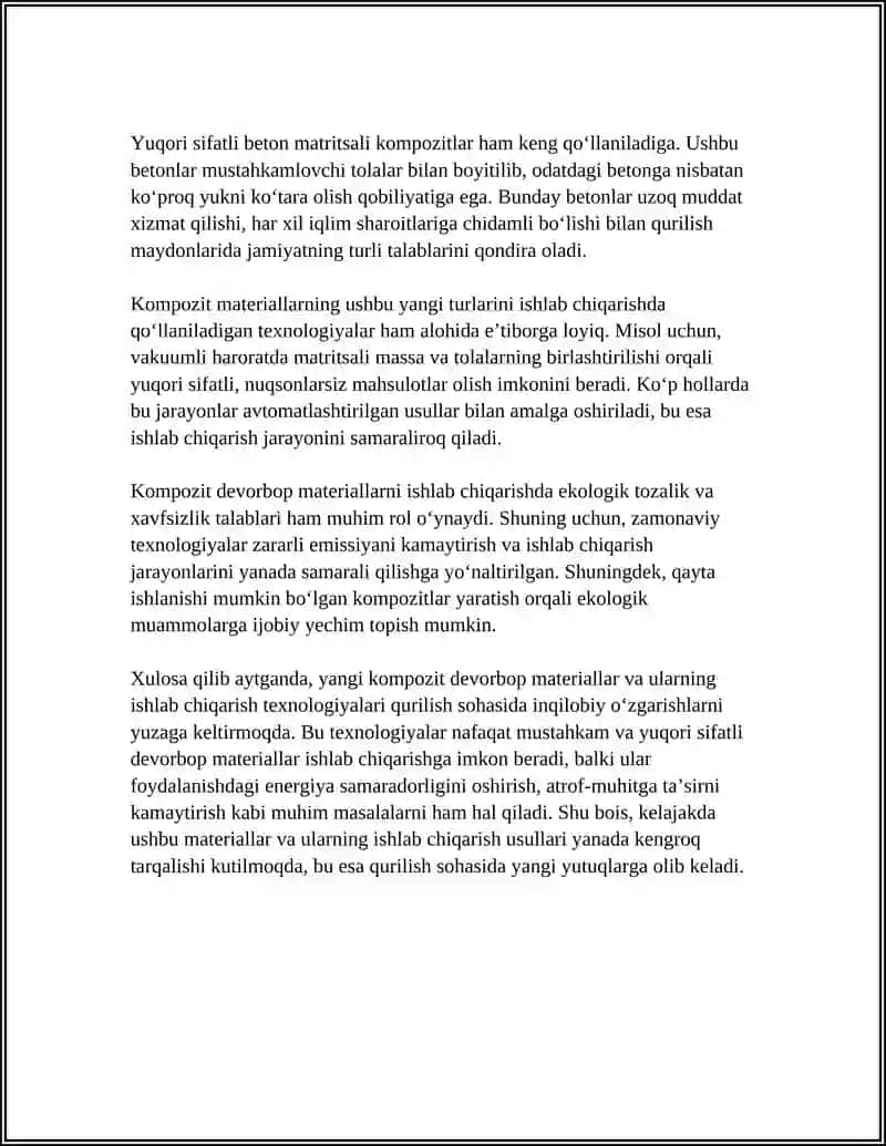 YANGI INOVATSION DEVORBOP MATERIALLAR TEXNOLOGIYASI 4