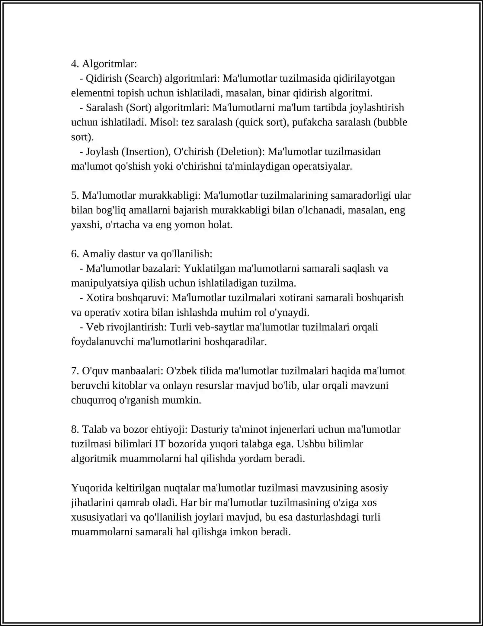 MA'LUMOTLAR TUZILMASI VA ALGORITMLARIDA SONLI KETMA-KETLIKLARNING TATBIQLARI 4