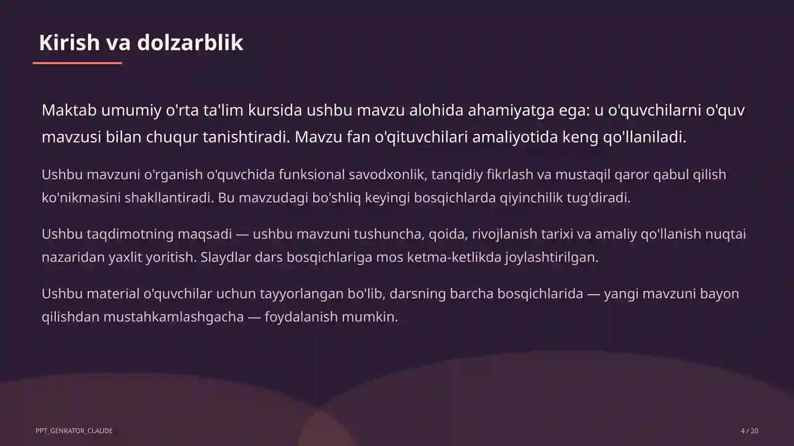 Sun'iy intellekt yordamchisi bilan dars ishlanmasi tuzish 4