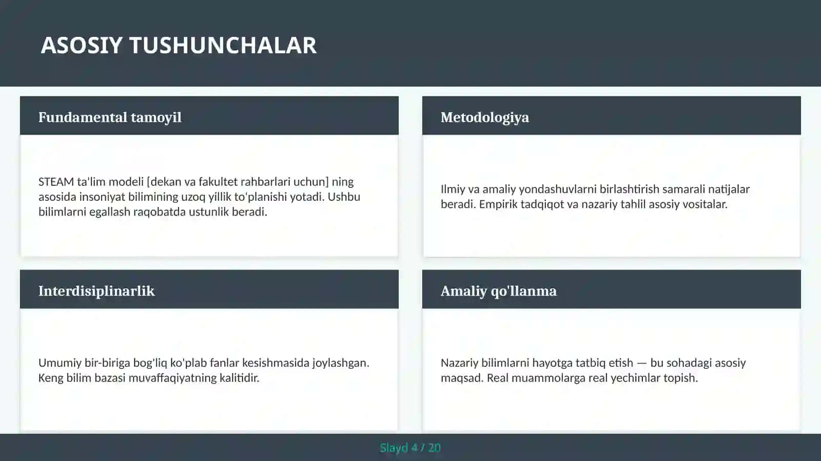 STEAM ta'lim modeli [dekan va fakultet rahbarlari uchun] 4