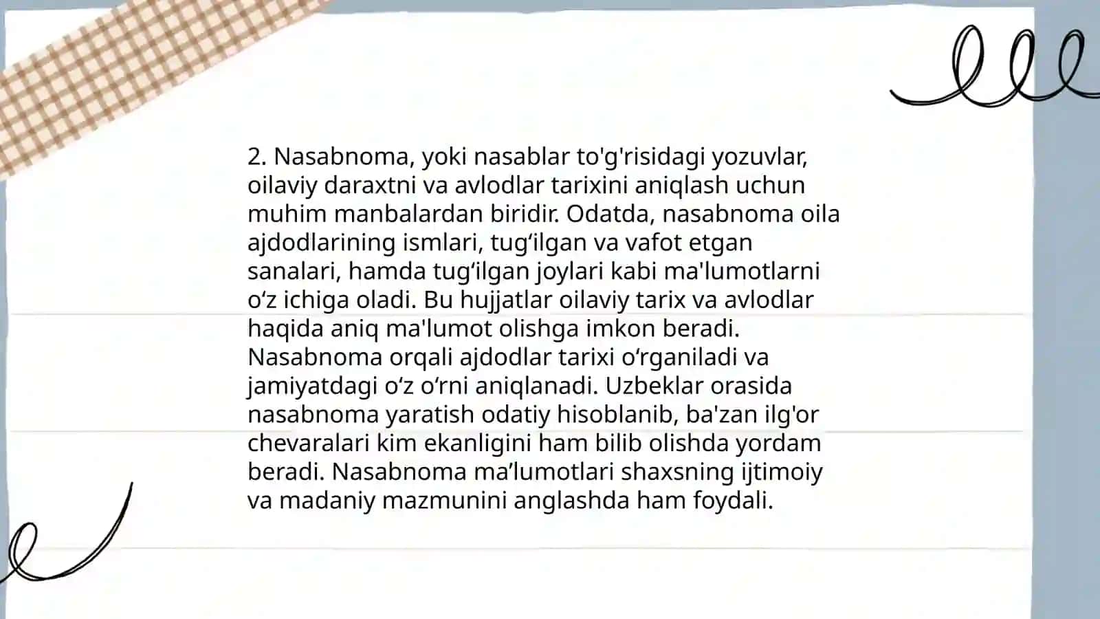 Oilaviy shajara 4
