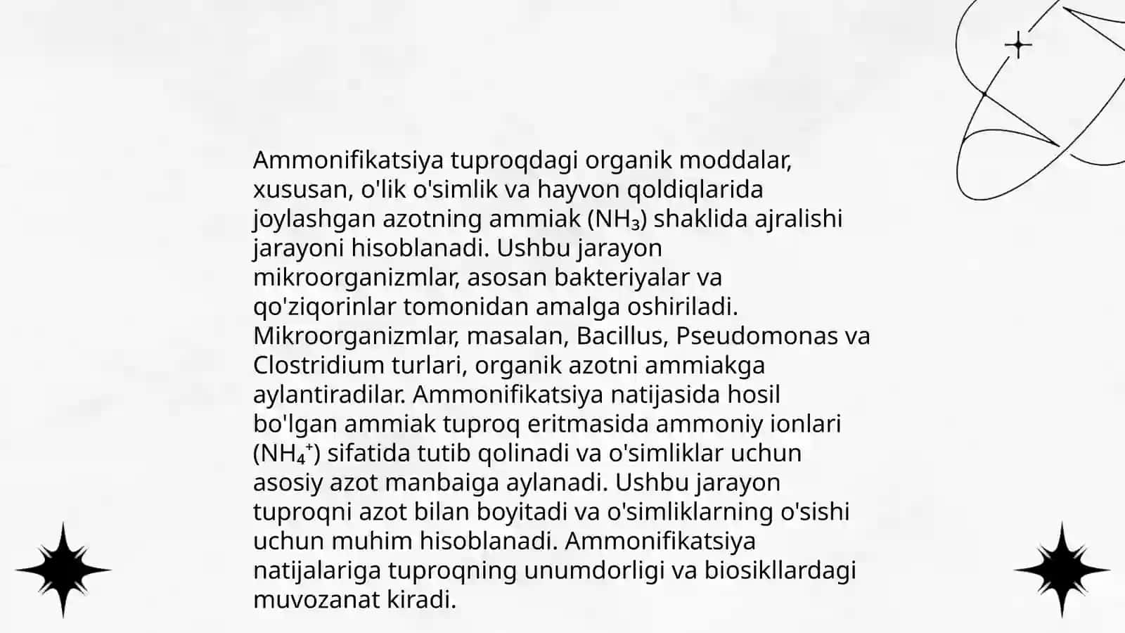 Ammonfikatsiya jarayoni va bu jarayonning mikrobiologik asosslarni o‘rganish 4
