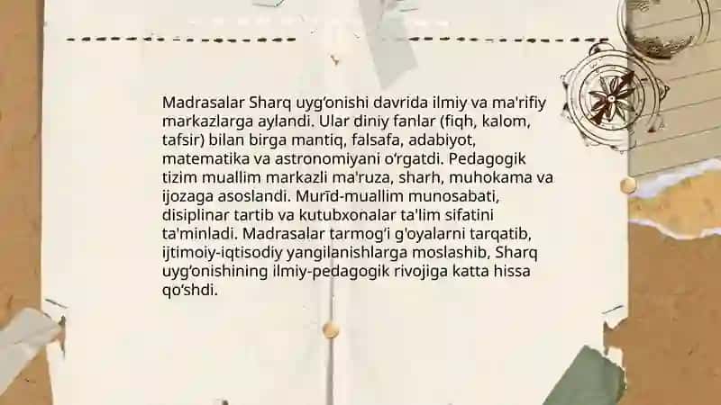 Sharq uyg‘onish davrida pedagogik pedagogik fikrlarning rivojlanishi 4