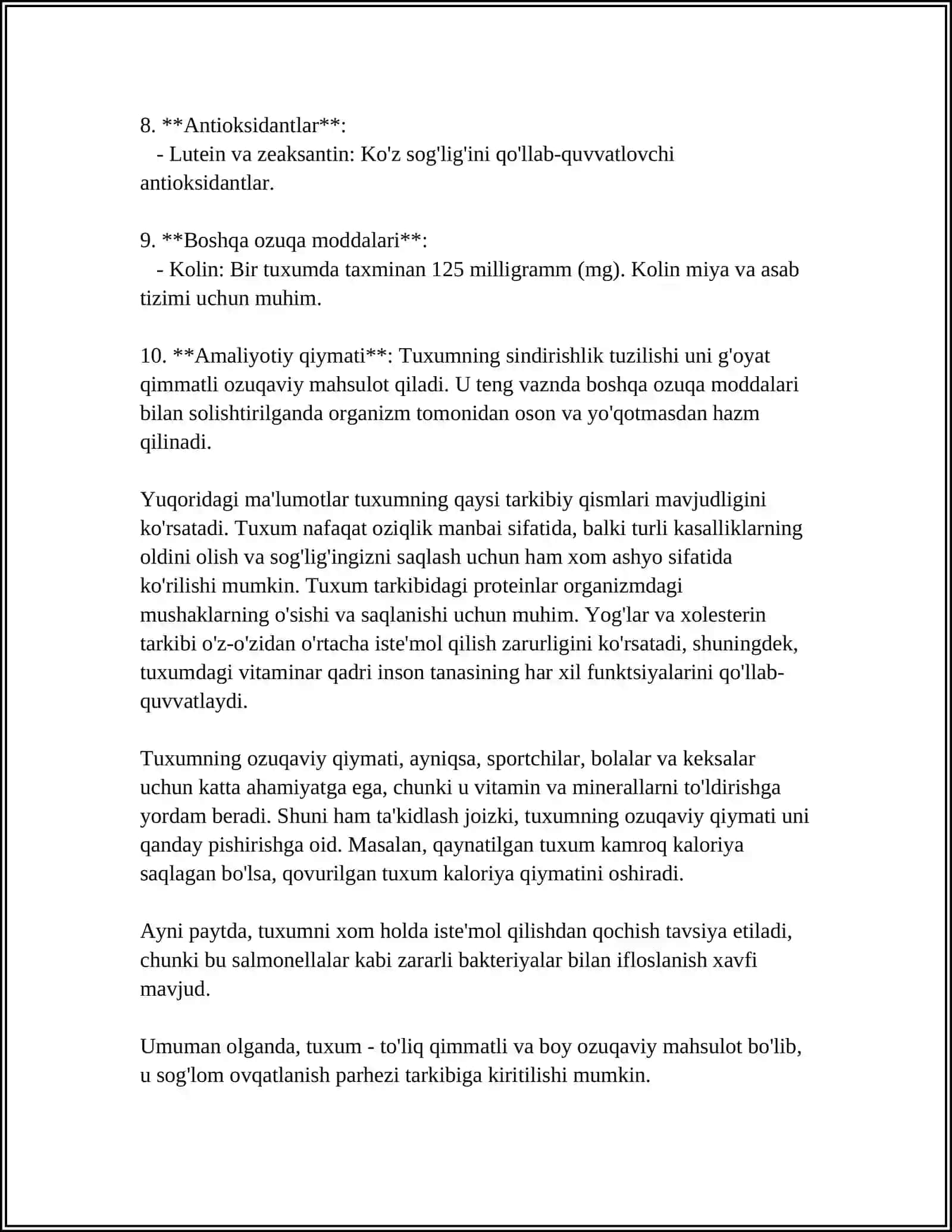 TUXUM VA TUXUM MAHSULOTLARI 4