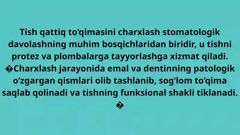 Tish qattiq to‘qimasi charxlash 4