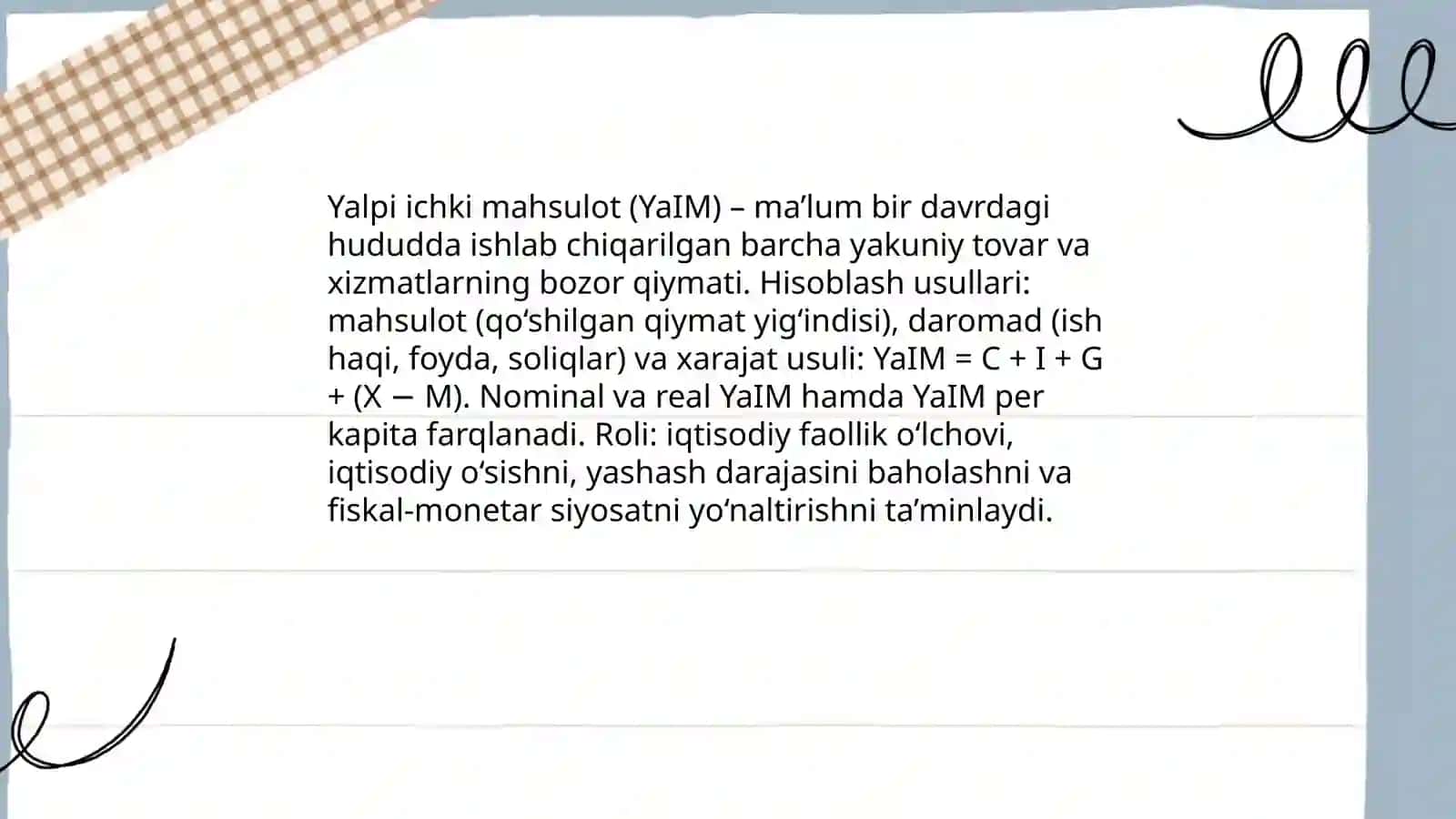 Asosiy makroiqtisodiy ko'rsatkichlarning mohiyati va roli 4