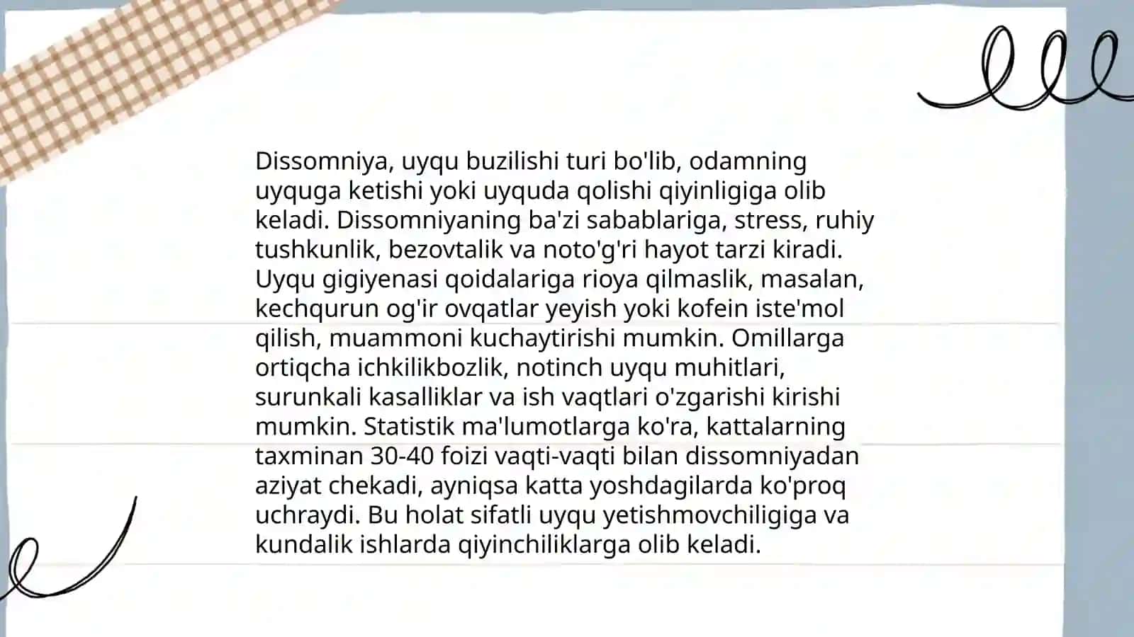 Dissomniyalar haqida 4